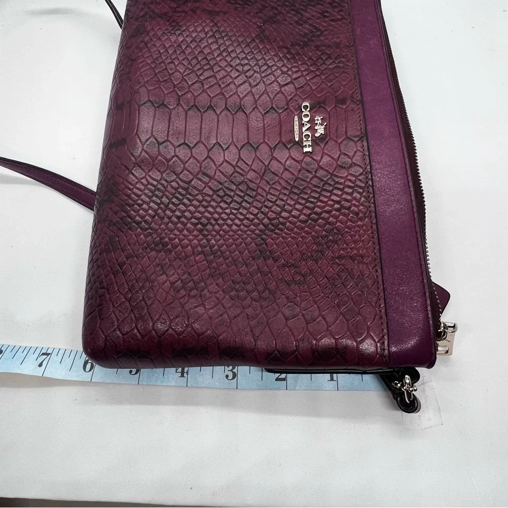 COACH Journal Crossbody In Colorblock Exotic Embossed Leather EUC - Picture 11 of 16